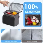 Miss Lulu London LBK2534 - Kono Isolierte Lunchtasche - Wasserfester Lebensmittelbehälter  4 Schichten, auslaufsicher, tragbar  verstellbarem Schultergurt - szürke és fekete