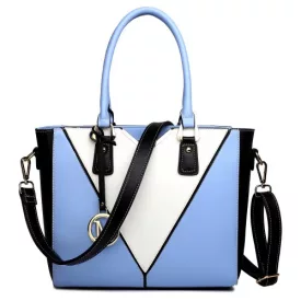   Miss Lulu London LG1641 - Miss Lulu V-forma Schulterhandtasche in bőrhatású - kék