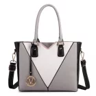 Miss Lulu London LG1641 - Miss Lulu V-forma Schulterhandtasche in bőrhatású - szürke