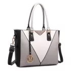 Miss Lulu London LG1641 - Miss Lulu V-forma Schulterhandtasche in bőrhatású - szürke