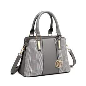   Miss Lulu London LG2001 - Miss Lulu Gingham Plaid Panel válltáska táska - szürke