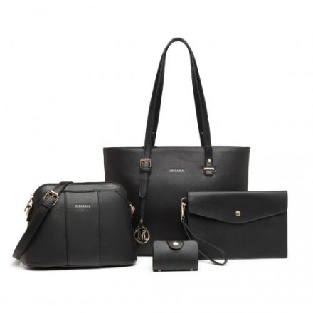 Miss Lulu London LG2110 - 4-darabos klassisches schlankes táska-szett fekete