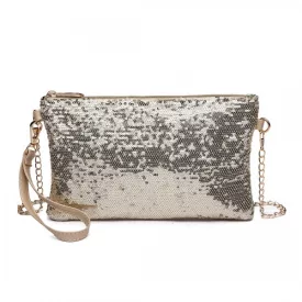   Miss Lulu London LH1765 L GD - Miss Lulu Pailletten Táska Clutch alkalmi táska fény arany