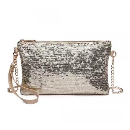 Miss Lulu London LH1765 L GD - Miss Lulu Pailletten Táska Clutch alkalmi táska fény arany