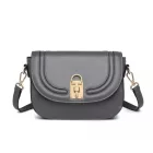 Miss Lulu London LH2210 - Miss Lulu Glatt és elegáns bőr Satteltasche - szürke