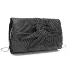 Miss Lulu London LH2252 - Miss Lulu Női redős Schleife alkalmi táska Táska Clutch táska - fekete