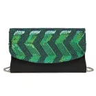 Miss Lulu London LP2311 - Miss Lulu Wunderschön Pailletten Abend Táska Clutch táska Lánc válltáska táska - fekete és zöld
