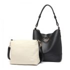 Miss Lulu London LT1917 - Miss Lulu 2-darabos Bucket bevásárló táska táska szett fekete