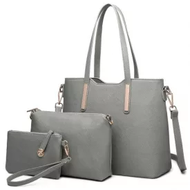   Miss Lulu London LT6648 - Miss Lulu Dreiteilige bevásárló táska-válltáska táska és Táska Clutch - Dunkelgrau