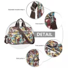 Miss Lulu London MSK2436F - Kono nagy Kapazität utazótáska  mehreren zippesverschlusstaschen és Blumendruck Perfekt  den täglichen Gebrauch - Khaki