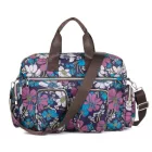 Miss Lulu London MSK2436F - Kono nagy Kapazität utazótáska  mehreren zippesverschlusstaschen és Blumendruck Perfekt  den täglichen Gebrauch - Marineblau