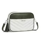 Miss Lulu London MSM2460 - Miss Lulu Minimalista Quertasche  -bőr  V-Nähten és cipzár  Fransen - Weiß és zöld