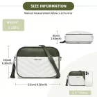Miss Lulu London MSM2460 - Miss Lulu Minimalista Quertasche  -bőr  V-Nähten és cipzár  Fransen - Weiß és zöld