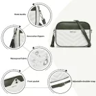 Miss Lulu London MSM2460 - Miss Lulu Minimalista Quertasche  -bőr  V-Nähten és cipzár  Fransen - Weiß és zöld