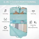 Miss Lulu London POK2523 - Kono 6-in-1 Hänge-Reiseorganizer-Táska, Tragbares faltbares Packwürfel-szett  gurulós táska-Einschub - kék