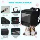 Miss Lulu London PTD2440 - Dogat ÖSSZEHAJTHATÓ és tartós Haustier-Rucksacktrage utazótáska  Katzen és apró Hunde - fekete