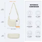 Miss Lulu London S2314 - Wasserfest Tragbar Halbmond váll Cross Body Táska - bézs