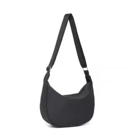   Miss Lulu London S2314 - Wasserfest Tragbar Halbmond váll Cross Body Táska - fekete