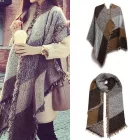 Miss Lulu London S6427 - női Női Mode Plaid sál Decke Winter Warm Wrap sál - Kaffee