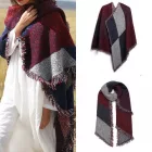 Miss Lulu London S6427 - női Női Mode Plaid sál Decke Winter Warm Wrap sál - Rot
