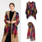 Miss Lulu London S6430 - női Mode Langer sál Gitterquaste Winter Warm Lattice Großer sál - Lila