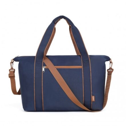 Miss Lulu London TVK2420 - Kono Leichter Wasserdichter Weekender-Táska, Faltbare Kabinen-Flugtasche Ideal  Unter-Sitz kézipoggyász - Marineblau és barna