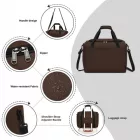 Miss Lulu London TVK2526 - Kono Geräumige, airline-taugliche Kabinen-utazótáska (40 × 30 × 20 cm) - Weekender  U-cipzár-Öffnung - barna