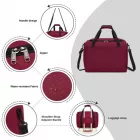Miss Lulu London TVK2526 - Kono Geräumige, airline-taugliche Kabinen-utazótáska (40 × 30 × 20 cm) - Weekender  U-cipzár-Öffnung - Burgund