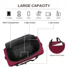Miss Lulu London TVK2526 - Kono Geräumige, airline-taugliche Kabinen-utazótáska (40 × 30 × 20 cm) - Weekender  U-cipzár-Öffnung - Burgund