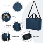Miss Lulu London TVK2526 - Kono Geräumige, airline-taugliche Kabinen-utazótáska (40 × 30 × 20 cm) - Weekender  U-cipzár-Öffnung - Marineblau
