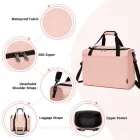 Miss Lulu London TVK2526 - Kono Geräumige, airline-taugliche Kabinen-utazótáska (40 × 30 × 20 cm) - Weekender  U-cipzár-Öffnung - rózsaszín