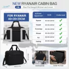 Miss Lulu London TVK2560 - Kono utazótáska  großer Kapazität 40×30×20 cm-Airline-approved Unterseat Kabinentasche, perfekt  Fitness, Reisen és Wochenendausflüge - fekete