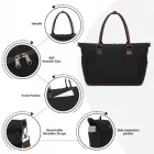 Miss Lulu London TVM2520 - Miss Lulu Stylische gestepptes, farblich abgesetztes Kabinenreisetasche  Trocken-Nass-Trennfach & gurulós táska-Schlitz - fekete
