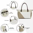 Miss Lulu London TVM2520 - Miss Lulu Stylische gestepptes, farblich abgesetztes Kabinenreisetasche  Trocken-Nass-Trennfach & gurulós táska-Schlitz - Khaki és bézs