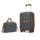 Miss Lulu London 2pcs utazó szett Cabin bőrönd és Cabin táska