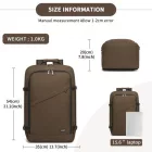 Miss Lulu London BPK2531L - Kono Multifunktionaler großer Geschäftsrucksack –   15,6-Zoll-Laptop, ideal  Arbeit, Reisen & tägliche Pendelwege - barna