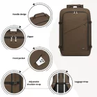 Miss Lulu London BPK2531L - Kono Multifunktionaler großer Geschäftsrucksack –   15,6-Zoll-Laptop, ideal  Arbeit, Reisen & tägliche Pendelwege - barna