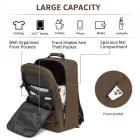 Miss Lulu London BPK2531L - Kono Multifunktionaler großer Geschäftsrucksack –   15,6-Zoll-Laptop, ideal  Arbeit, Reisen & tägliche Pendelwege - barna
