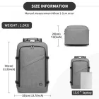 Miss Lulu London BPK2531L - Kono Multifunktionaler großer Geschäftsrucksack –   15,6-Zoll-Laptop, ideal  Arbeit, Reisen & tägliche Pendelwege - szürke