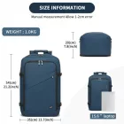 Miss Lulu London BPK2531L - Kono Multifunktionaler großer Geschäftsrucksack –   15,6-Zoll-Laptop, ideal  Arbeit, Reisen & tägliche Pendelwege - Marineblau