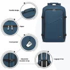Miss Lulu London BPK2531L - Kono Multifunktionaler großer Geschäftsrucksack –   15,6-Zoll-Laptop, ideal  Arbeit, Reisen & tägliche Pendelwege - Marineblau