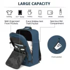 Miss Lulu London BPK2531L - Kono Multifunktionaler großer Geschäftsrucksack –   15,6-Zoll-Laptop, ideal  Arbeit, Reisen & tägliche Pendelwege - Marineblau