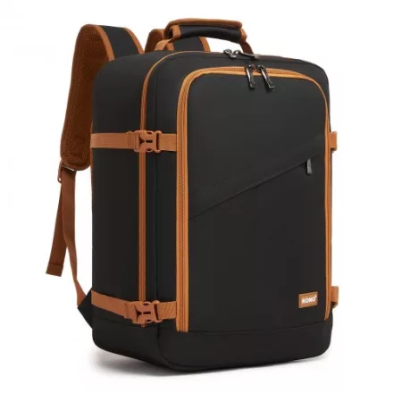 Miss Lulu London BPK2551 - Kono Flexibler Kabinen-hátizsák 30×20×40 –  15,6"-Laptop, bőrönd-Öffnung – perfekt  Urlaub, Geschäftsreisen & Pendeln – fekete/barna