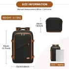 Miss Lulu London BPK2551 - Kono Flexibler Kabinen-hátizsák 30×20×40 –  15,6"-Laptop, bőrönd-Öffnung – perfekt  Urlaub, Geschäftsreisen & Pendeln – fekete/barna