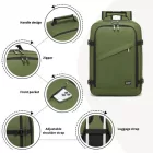 Miss Lulu London BPK2551 - Kono Flexibler Kabinen-hátizsák 30×20×40 –  15,6"-Laptop, bőrönd-Öffnung – perfekt  Urlaub, Geschäftsreisen & Pendeln – zöld