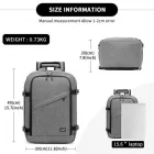 Miss Lulu London BPK2551 - Kono Flexibler Kabinen-hátizsák 30×20×40 –  15,6"-Laptop, bőrönd-Öffnung – perfekt  Urlaub, Geschäftsreisen & Pendeln – szürke