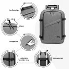 Miss Lulu London BPK2551 - Kono Flexibler Kabinen-hátizsák 30×20×40 –  15,6"-Laptop, bőrönd-Öffnung – perfekt  Urlaub, Geschäftsreisen & Pendeln – szürke