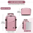 Miss Lulu London BPK2551 - Kono Flexibler Kabinen-hátizsák 30×20×40 –  15,6"-Laptop, bőrönd-Öffnung – perfekt  Urlaub, Geschäftsreisen & Pendeln – rózsaszín