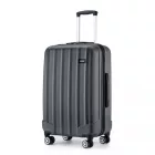 Miss Lulu London K1773-1L - Kono 24 Zoll csíkos ABS+PC-Hartschale bőrönd  360-fok-Spinner-Rädern - szürke