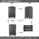 Miss Lulu London K1777-1L - Kono 19 Zoll ABS Leichtes Súly Kompakt Hartschale Kabinen-bőrönd Reise-kézipoggyász - szürke